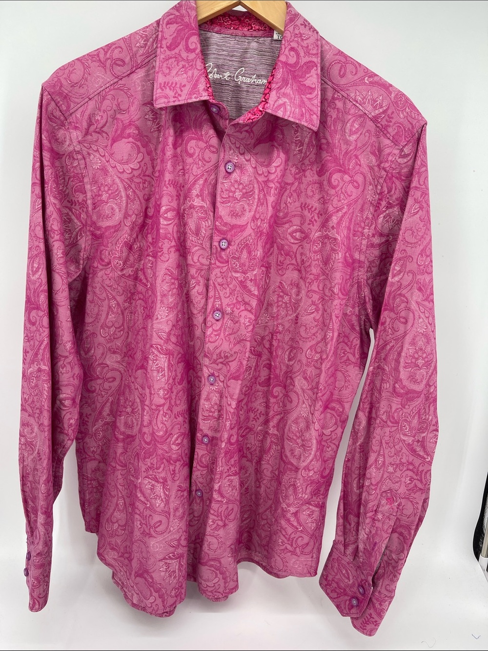 Robert Graham Pink Paisley Button-Down Shirt Men XL
